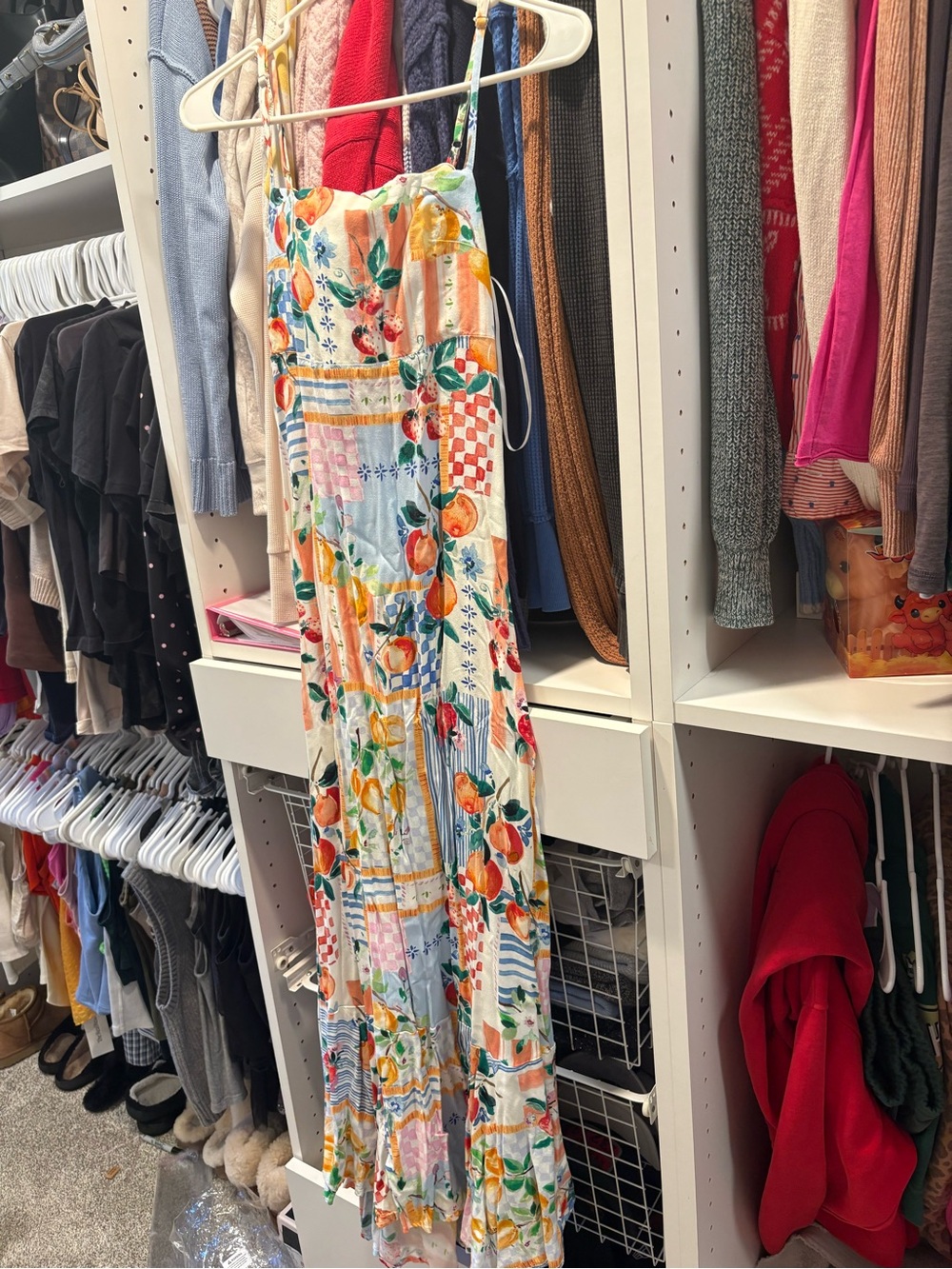 Paper hearts fruit checkered maxi dress medium - Picture 5 of 5